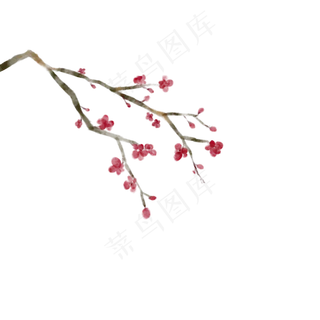 古风梅花简约手绘水墨