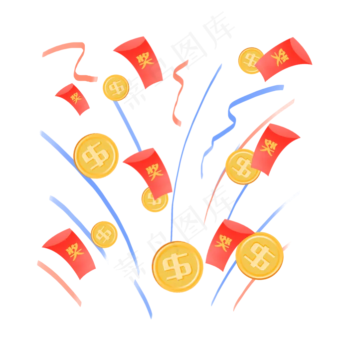 中奖红包和金币(2000X2000(DPI:300))psd模版下载