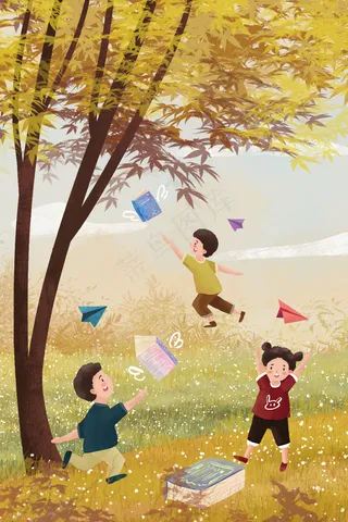 开学季放飞梦想儿童节场景