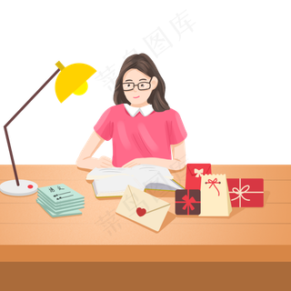 教师节辛苦改作业的老师