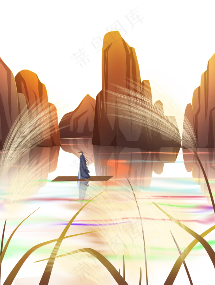 秋分山水国潮风风景(3543X4724(DPI:150))psd模版下载