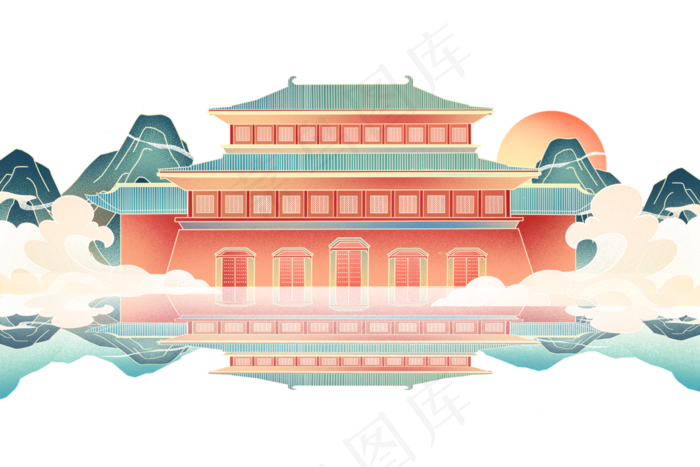 中国风房屋建筑(3000X2000(DPI:96))psd模版下载