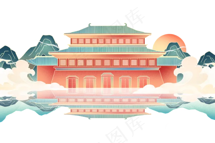 中国风房屋建筑(3000X2000(DPI:96))psd模版下载