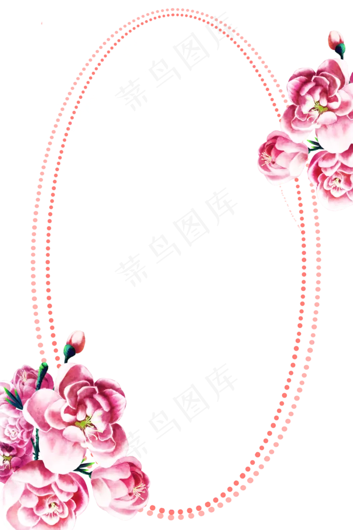 古风花卉装饰圆点波点边框,免抠元素(3545X5315(DPI:300))psd模版下载