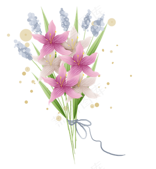 百合清新少女花束