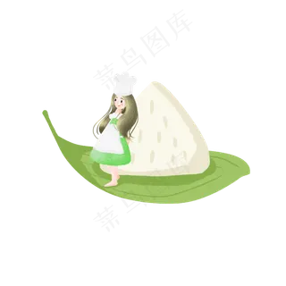 端午节的粽子和女孩