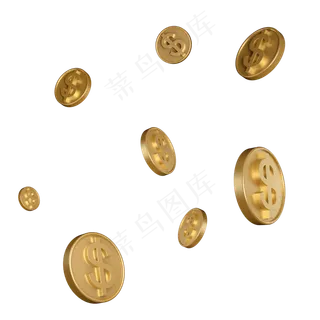 漂浮金币素材,免抠元素