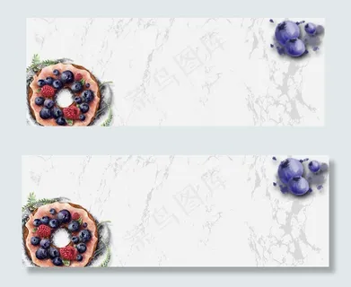 美味蓝莓小清新简约灰色banner 美味蓝莓小清新简约灰色banner