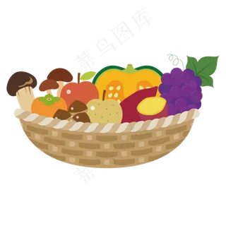 卡通水果篮矢量造型