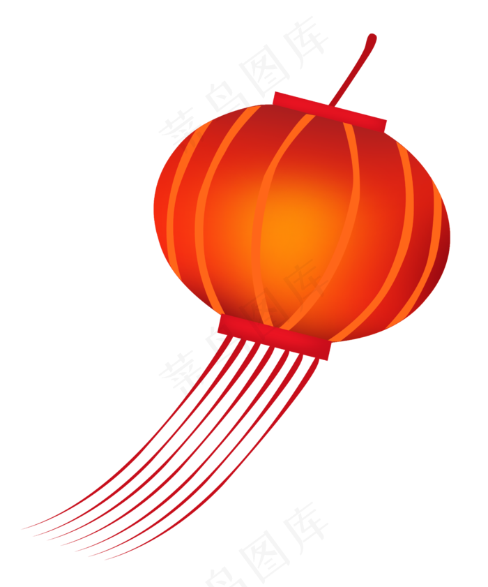 卡通红色灯笼插画,免抠元素