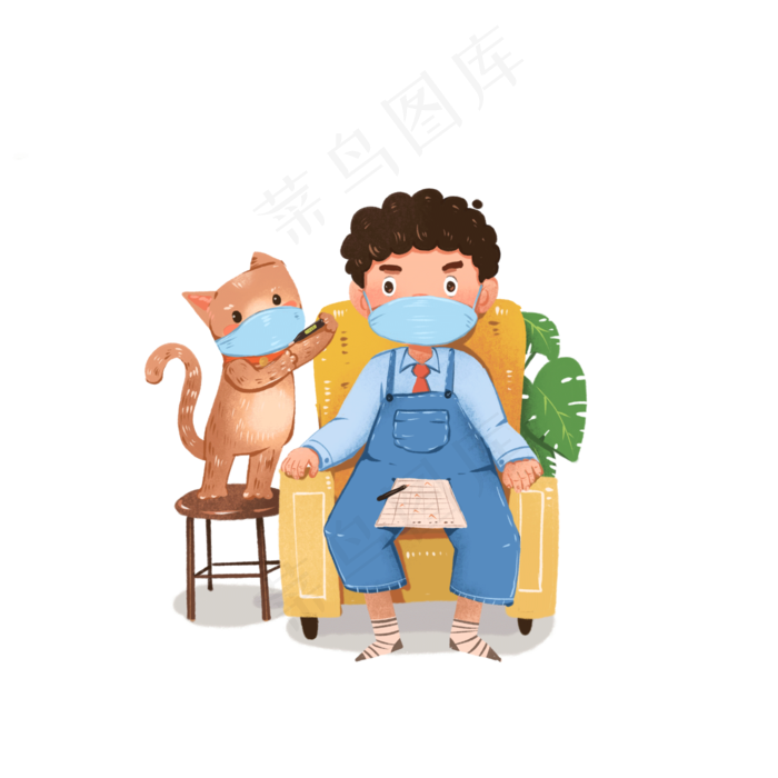戴口罩少出门宅在家新冠状病毒肺,免抠元素
