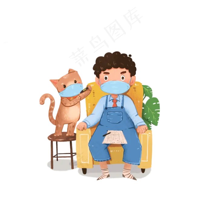 戴口罩少出门宅在家新冠状病毒肺,免抠元素(2000X2000(DPI:300))psd模版下载