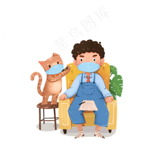 戴口罩少出门宅在家新冠状病毒肺,免抠元素