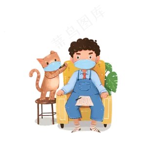 戴口罩少出门宅在家新冠状病毒肺,免抠元素