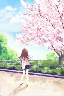 女孩春天樱花季游玩 女孩春天樱花季游玩