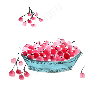 樱桃车厘子PNG水果鲜果