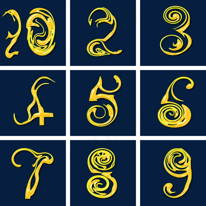 流光风格数字艺术字