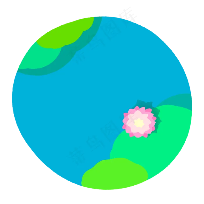 春夏清新荷花风景边框(2000X2000(DPI:300))psd模版下载