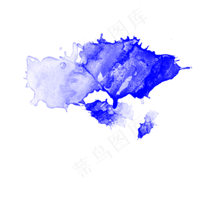 蓝色油漆喷溅图案元素