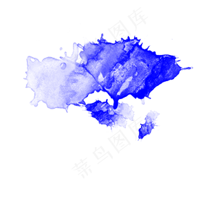 蓝色油漆喷溅图案元素
