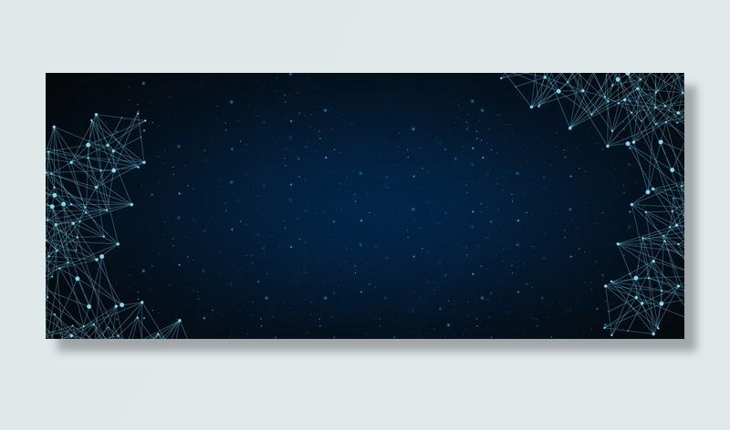 蓝色线条科技多边形banner