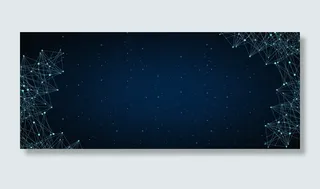 蓝色线条科技多边形banner