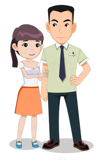 一对挽着胳膊的情侣