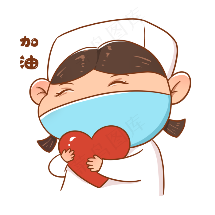 新型冠状病毒抱着爱心的白衣天使