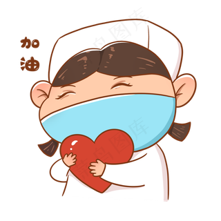 新型冠状病毒抱着爱心的白衣天使