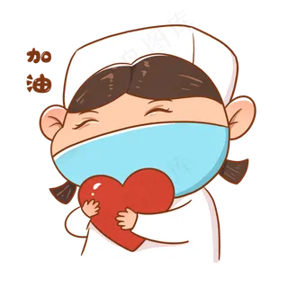 新型冠状病毒抱着爱心的白衣天使