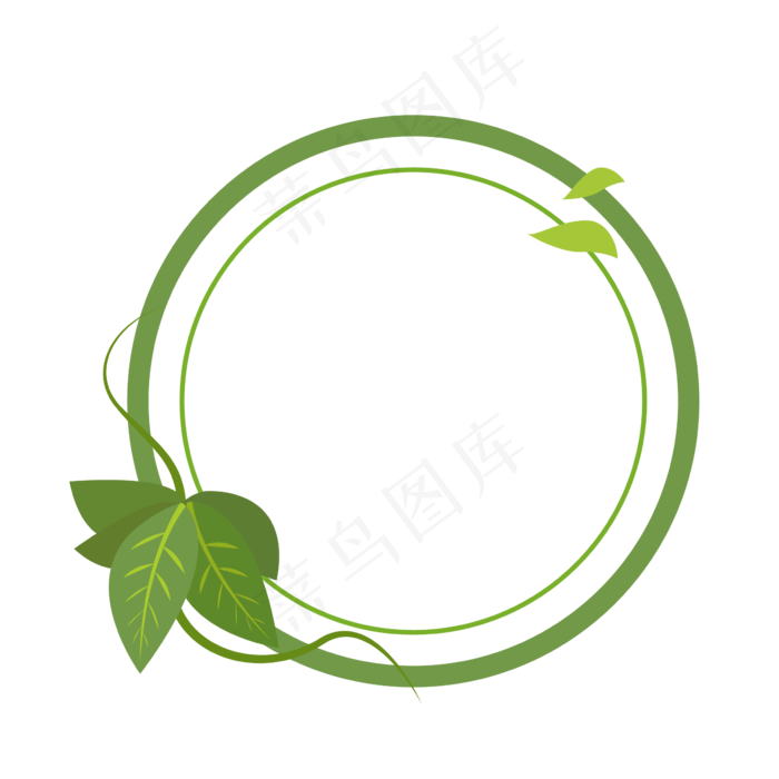 简约绿叶环绕边框