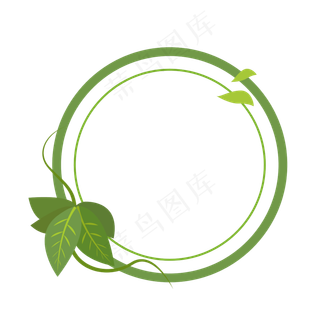 简约绿叶环绕边框