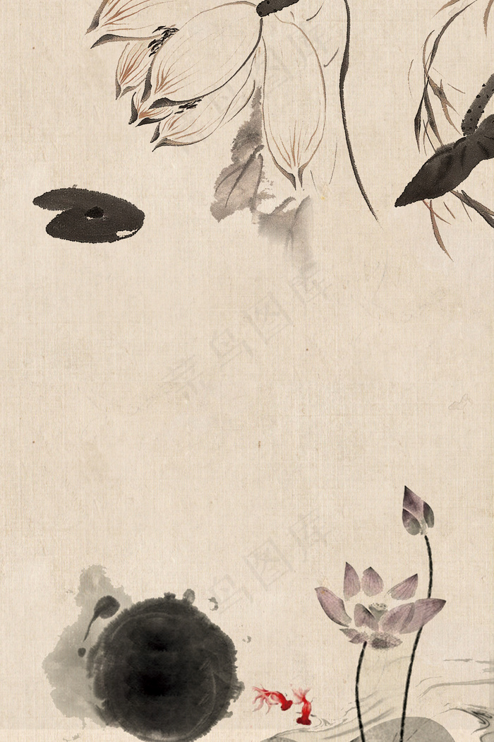 典雅水墨古风海报背景