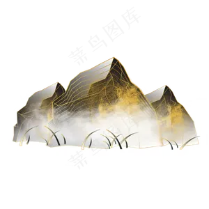 中国风描金山水