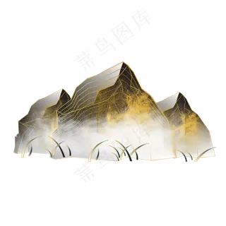 中国风描金山水