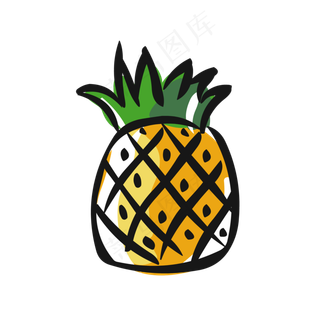 食物元素手绘可爱卡通水果菠萝