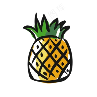 食物元素手绘可爱卡通水果菠萝