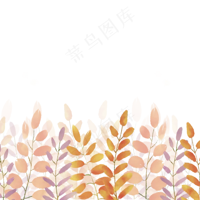 童话森林树叶手绘淡彩png免抠图(2000X2000(DPI:300))psd模版下载