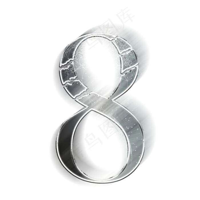 动感金属数字8(2000X2000(DPI:300))psd模版下载