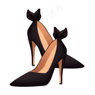 三八妇女节卡通手绘高跟鞋,免抠元素