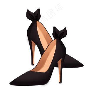 三八妇女节卡通手绘高跟鞋,免抠元素