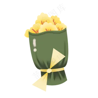 手绘黄色花朵花束