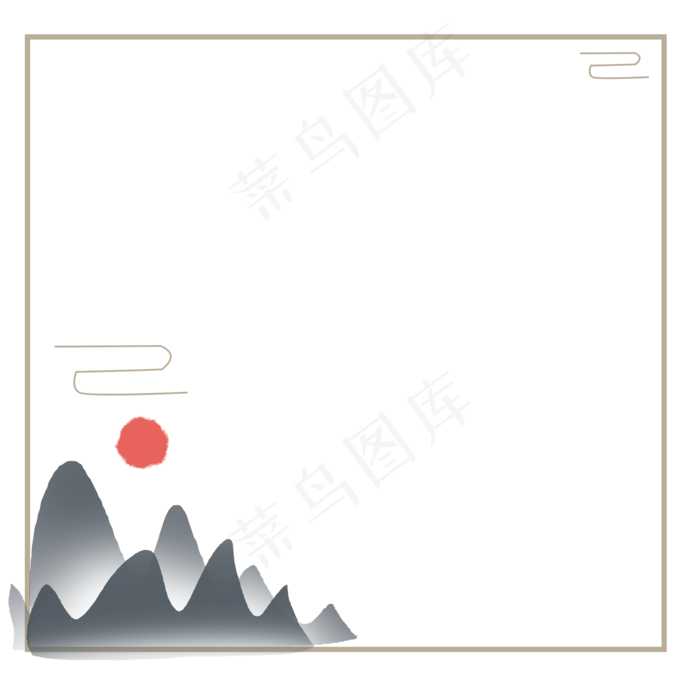 中国风山水促销主图(2000X2000(DPI:300))psd模版下载
