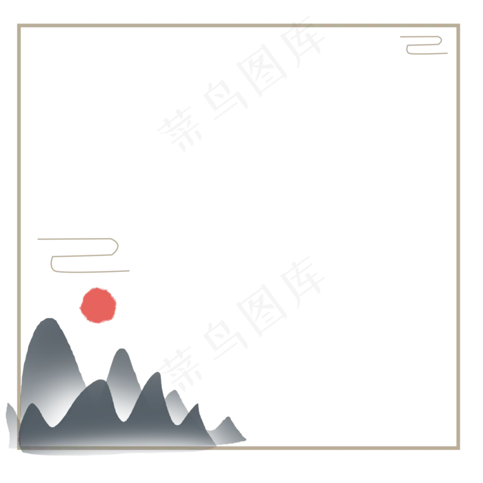 中国风山水促销主图(2000X2000(DPI:300))psd模版下载