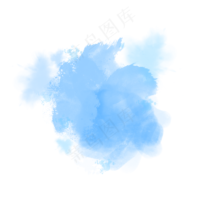 蓝色墨迹矢量素材图