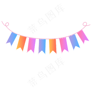卡通彩旗吊旗,免抠元素