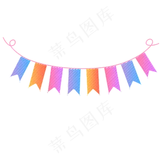 卡通彩旗吊旗,免抠元素