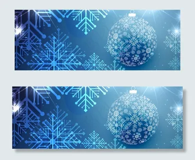 圣诞节卡通蓝色banner
