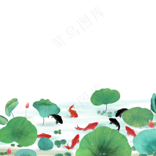 绿色的荷叶免抠图