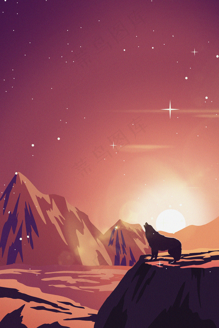 扁平简约背景风景